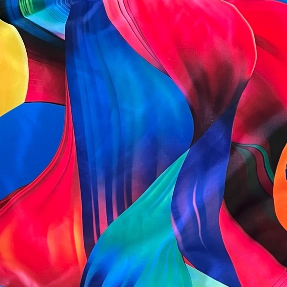 NEW SHEIN Multicolor Red Blue Purple Ombre Retro High Waist Bikini Bottoms 2XL - Picture 3 of 3